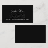 Black Contact Card with handwritten name Contactkaartje (Voorkant / Achterkant)