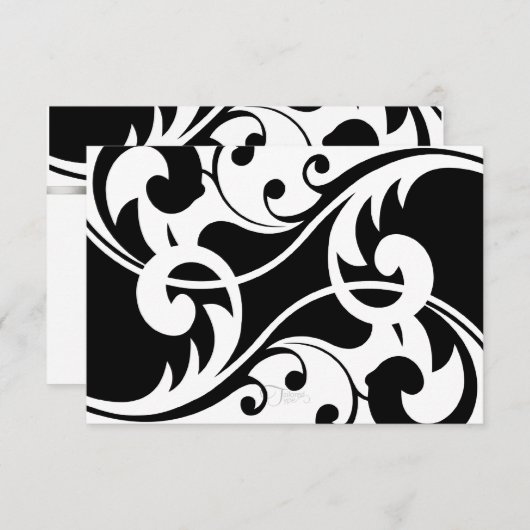 Black Contemsive Response Set 1021 RSVP Kaartje (Voorkant / Achterkant)