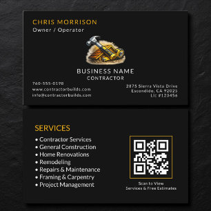 Black Contractor Services QR-code Visitekaartje