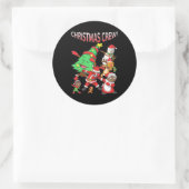 Black Cool Santa Claus Afrikaanse Kerstmis Ronde Sticker (Tas)