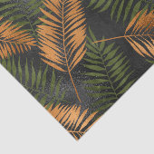 Black Copper Brown Palm Tree Leaf Glam Tropical Tissuepapier (Detail)