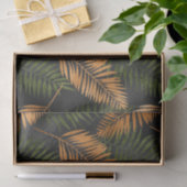 Black Copper Brown Palm Tree Leaf Glam Tropical Tissuepapier (Geschenk)