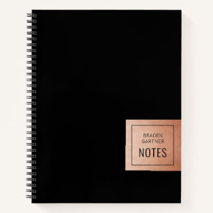 Black Copper Eenvoudige Gepersonaliseerde Naam Not Notitieboek