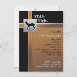 Black, Copper en Silver Stag Invitation 2 Kaart