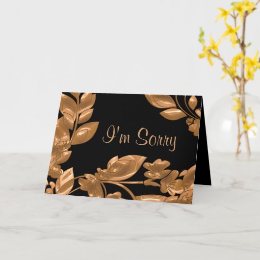 Black & Copper Garden, het spijt me Kaart (Gele Bloem)