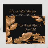 Black & Copper Garden Invite Kaart (Voorkant / Achterkant)