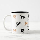 Black & Copper Holiday Woodland Forest Vossen Tweekleurige Koffiemok (Links)