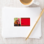 Black Copper Maran Rooster-Label met kerstcadeau Etiket (Insitu)