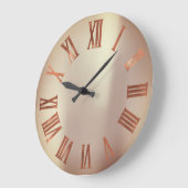 Black Copper Roos Gold Roman Metallic Urban Grote Klok (Hoek)