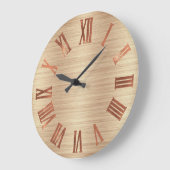 Black Copper Roos Gold Roman Wood Urban Grote Klok (Hoek)