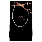 Black Copper Scissors Logo Business Klein Cadeauzakje (Voorkant)