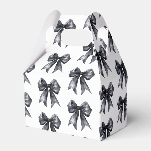 Black Coquette Bow Baby shower Bedankdoosjes (Achterkant)