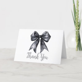 Black Coquette Bow Baby shower Bedankkaart