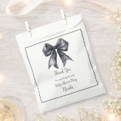 Black Coquette Bow Baby shower Bedankzakje (Geknipt)