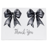 Black Coquette Bow Baby shower Groot Cadeauzakje (Voorkant)