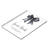 Black Coquette Bow Baby Shower Guest Book Notitieboek (Linkerzijde)