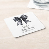 Black Coquette Bow Baby Shower Kartonnen Onderzetters (Schuin)