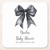 Black Coquette Bow Baby Shower Kartonnen Onderzetters (Voorkant)