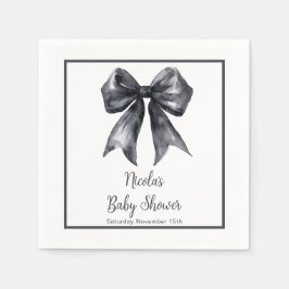 Black Coquette Bow Baby shower Servet
