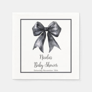 Black Coquette Bow Baby shower Servet