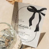 Black Coquette Bow Birthday Invitation Kaart