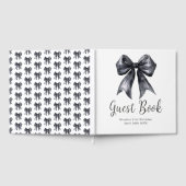 Black Coquette Bow Birthday Party Guest Book Gastenboek (Volledig)