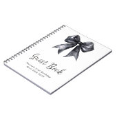 Black Coquette Bow Birthday Party Guest Book Notitieboek (Linkerzijde)