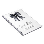Black Coquette Bow Bridal Shower Guest Book Notitieboek (Rechterzijde)