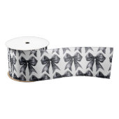 Black Coquette Bow Satijnen Lint (Spoel)