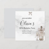 Black Coquette Minimalist Elegant 50th Birthday (Voorkant / Achterkant)