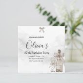 Black Coquette Minimalist Elegant 50th Birthday (Staand voorkant)