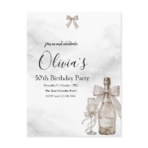 Black Coquette Minimalist Elegant 50th Birthday