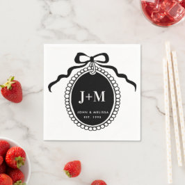 Black Coquette Monogram Charm Servet