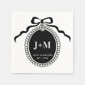 Black Coquette Monogram Charm Servet (Voorkant)