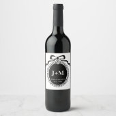 Black Coquette Monogram Charm  Wijn Etiket (Voorkant)