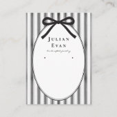 Black Coquette Preppy Stripe Jewelry Display Visitekaartje (Voorkant)