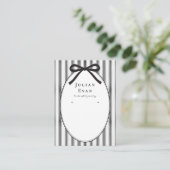 Black Coquette Preppy Stripe Jewelry Display Visitekaartje (Staand voorkant)