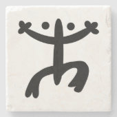 Black Coqui Stenen Onderzetter (Voorkant)