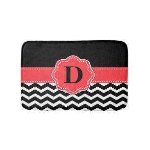 Black Coral Chevron Rug Badmat