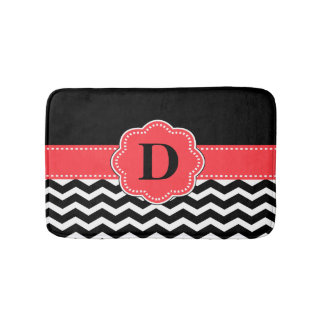 Black Coral Chevron Rug Badmat