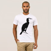 Black Cormorant Bird T-shirt (Voorkant volledig)