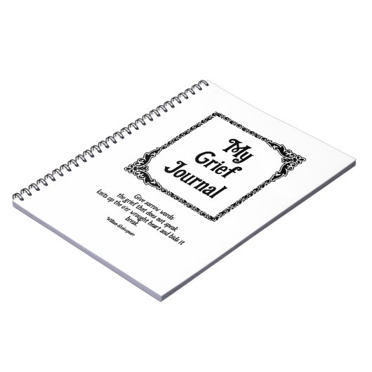 Black  Corners Border Grief Journaal Notitieboek (Linkerzijde)