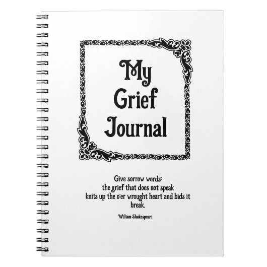 Black  Corners Border Grief Journaal Notitieboek (Voorkant)