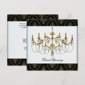 Black Corporate Business Grand Opening Party Kaart (Voorkant / Achterkant)