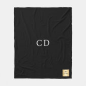 Black corporate logo custom company gift monogram fleece deken (Voorkant)