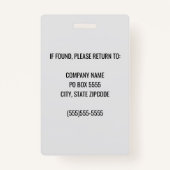 Black Corporate Logo Medewerker Foto Badge (Achterkant)