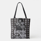 BLACK CORSAIR Black White Pirate Flag Skull Swords Tote Bag (Achterkant)