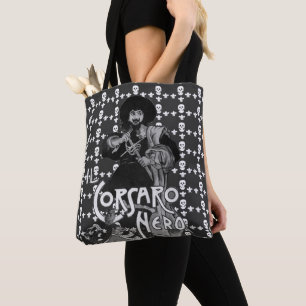 BLACK CORSAIR Pirate Flag Skull en Fleur de Lis Tote Bag