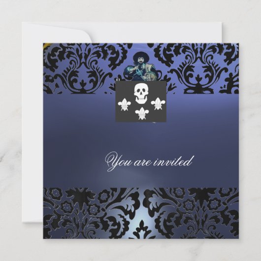 BLACK CORSAIR SKULL & FLEUR DE LIS MONOGRAM blue Kaart (Voorkant)