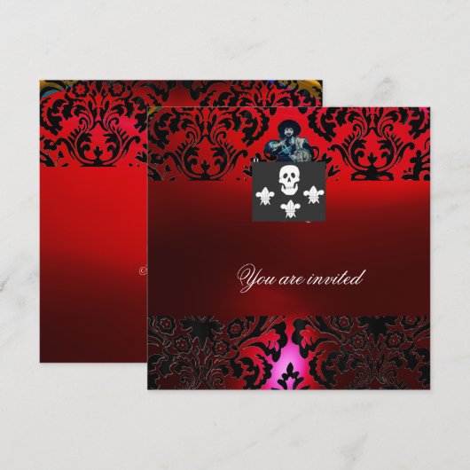 BLACK CORSAIR SKULL & FLEUR DE LIS MONOGRAM red Kaart (Voorkant / Achterkant)